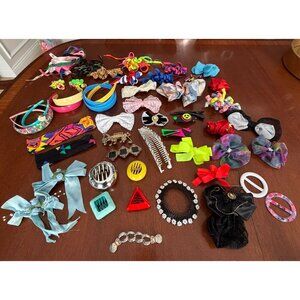 Vtg 1980s Hair Accessories Lot Madonna Banana Clips Bows Barrettes Headbands